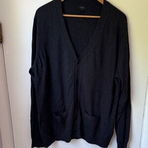 J. Crew Men's Dark Gray Cardigan Sweater